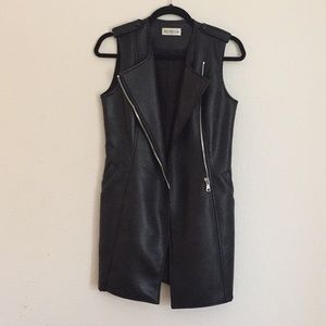 Faux leather vest